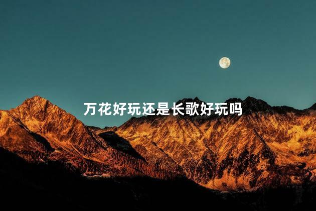 万花好玩还是长歌好玩吗