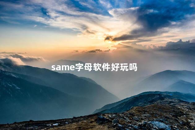 same字母软件好玩吗