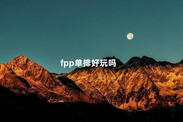 fpp单排好玩吗