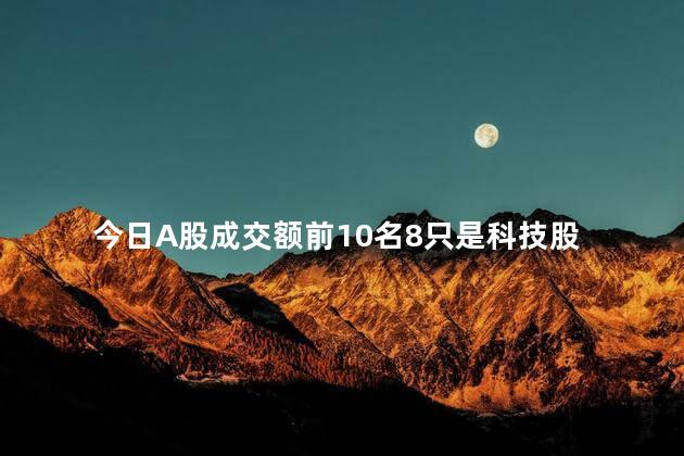 今日A股成交额前10名8只是科技股