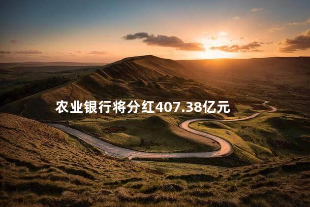 农业银行将分红407.38亿元