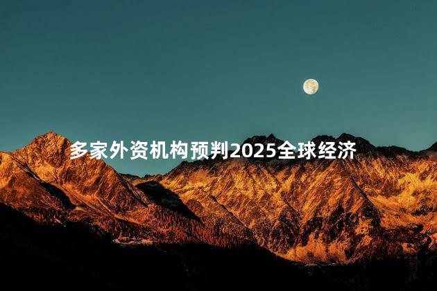 多家外资机构预判2025全球经济