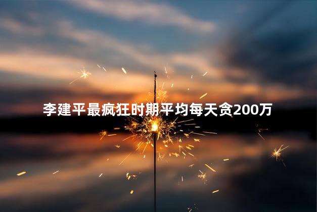 李建平最疯狂时期平均每天贪200万