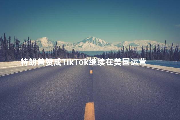 特朗普赞成TikTok继续在美国运营